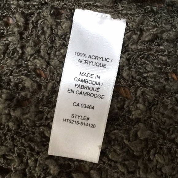 Revolution Olive Green Popcorn Crochet Cardigan - Picture 9 of 10